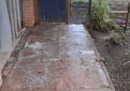 Cleaning agent applied to path