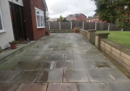 Driveway drying after treatment has been applied