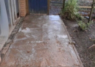 Cleaning agent applied to path