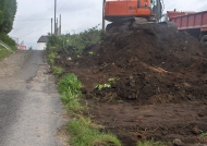 Excavation of roadside to remove Knotweed infestation